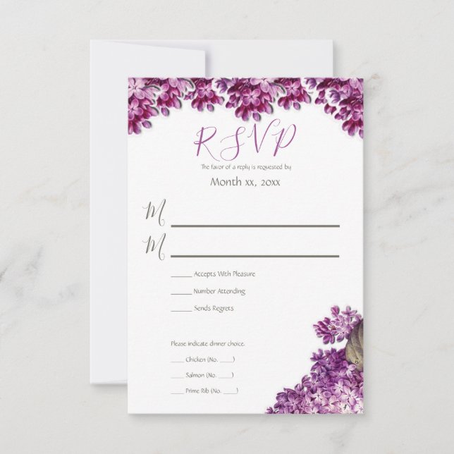 Lilac Vår Garden Wedding OSA Kort (Framsida)