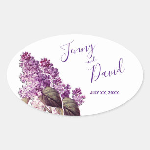 Lilac Vår Garden Wedding Ovalt Klistermärke