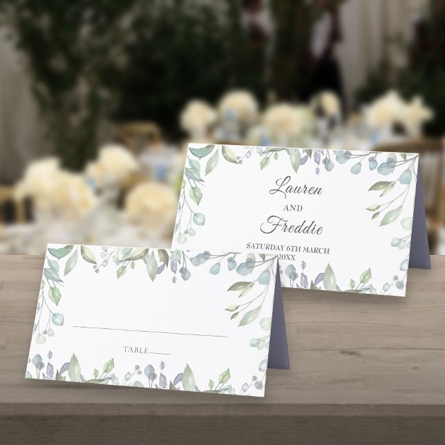 Lilac Vattenfärg Blommig Bröllop Placeringskort (Lilac Watercolour Floral Wedding Place Card)