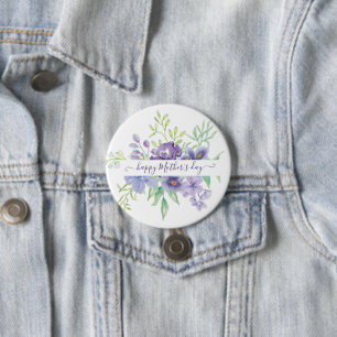Lilac vattenfärg blommig personlig knapp