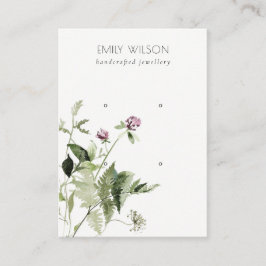Lilac Vild Blommigt Bunch 2 Stud Earring Visning Visitkort