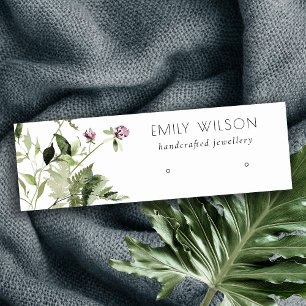 Lilac Vild Blommigt Fern Bunch Stud Earring Visni Mini Visitkort