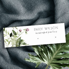 Lilac Vild Blommigt Fern Bunch Stud Earring Visnin Mini Visitkort