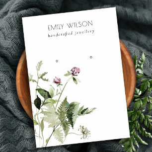 Lilac Vild Blommigt Fern Bunch Stud Earring Visnin Visitkort