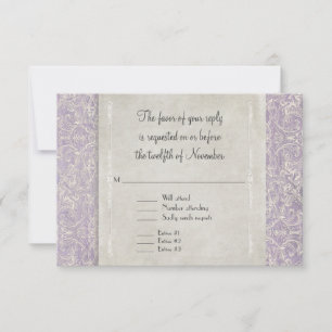 Lilac Vintage Fransk ReEmergency Snöre Etched Bröl OSA Kort