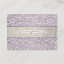 Lilac Vintage Fransk ReEmergency Snöre Etched Bröl Placeringskort