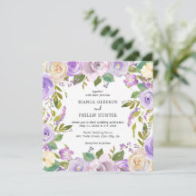 Lilac Watercolor Blommigt Elegant bröllop