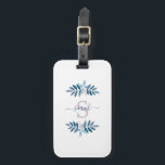 Lilac Watercolor Blommigt Monogram Bagagebricka<br><div class="desc">Vattenfärgad Blommigt Utandning Monogrammad utformning.</div>