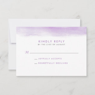 Lilac Watercolor Dip-Bröllop OSA Inbjudningar