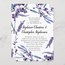 Lilac Watercolor Elegant Sommar Bröllop