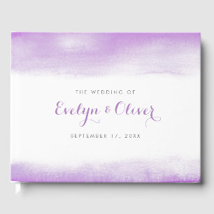 Lilac Watercolor Tvättar Bröllop Gästböcker