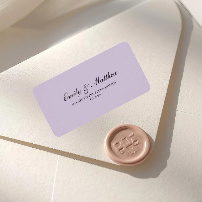 Lilac Wedding Return Address Label Adressetikett (Skapare uppladdad)