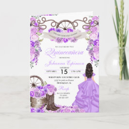 Lilac Western Charro Bi-Fold Quinceanera Inbjudan