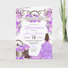 Lilac Western Charro Bi-Fold Quinceanera Inbjudan