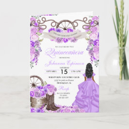 Lilac Western Charro Bi-Fold Quinceanera Inbjudan
