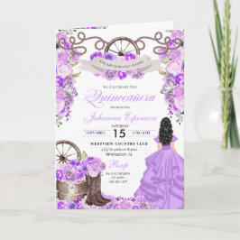 Lilac Western Charro Bi-Fold Quinceanera Inbjudan