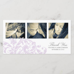 LILAC & WHITE FLOURISH BRÖLLOP TAANK DIG CARD TACK KORT