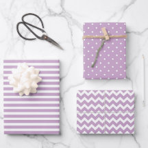Lilac & White Rand Polka Dot Chevron Mönster