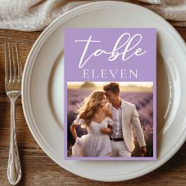 Lilac White Script par Photo Bröllop Bordsnummer