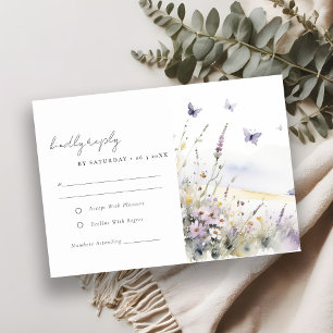 Lilac WildblomButterfly Fält bröllopsmottagning OSA Kort