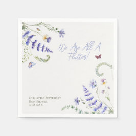 Lilac WildblomButterfly for Baby Shower Pappersservett