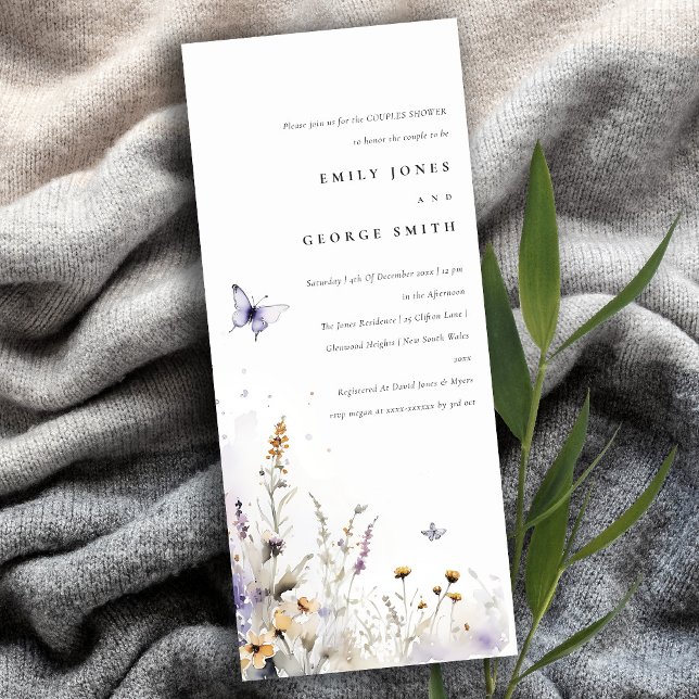 Lilac WildblomButterfly Garden Par Shower Inbjudningar (Skapare uppladdad)
