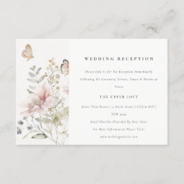 Lilac Wildblomfern Botanical Wedding Reception Tilläggskort