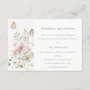 Lilac Wildblomfern Botanical Wedding Reception Tilläggskort