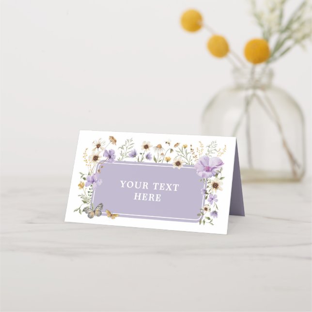 Lilac Wildblomma Baby i Bloom Food Label Placeringskort (Framsida)