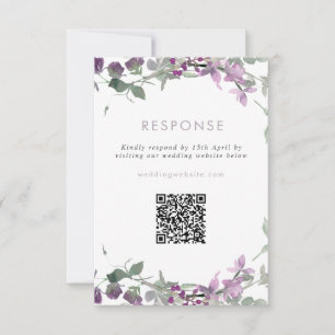 Lilac WildblommBröllop QR-kod för webbplats OSA Kort