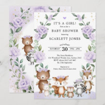 Lilac Woodland Animals Blommigt Utandningsskugga