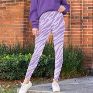 Lilac Zebra Vild Animal Mönster Leggings