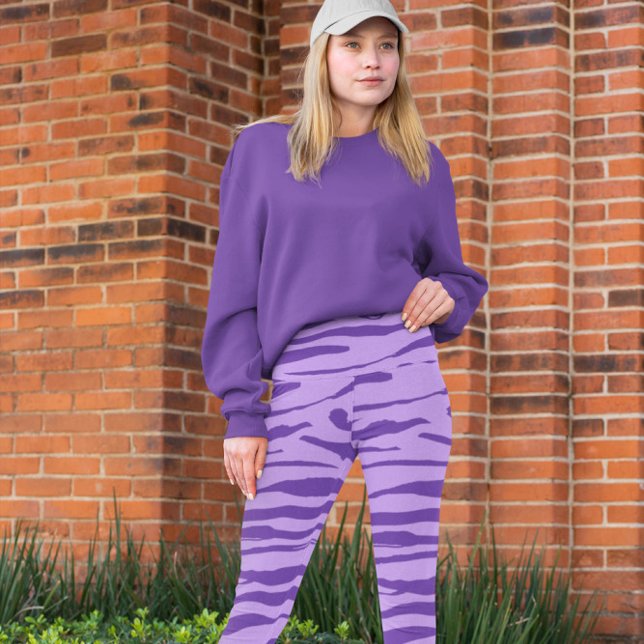 Lilac Zebra Vild Animal Mönster Leggings (Skapare uppladdad)