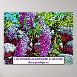 Lilacblommande blomsterträdgård poster