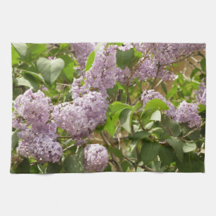 Lilacbuske Vackra lila vårblommor Kökshandduk
