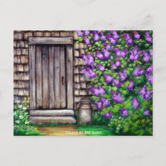 Lilacker från Barn Original Painting Art Postcard Vykort