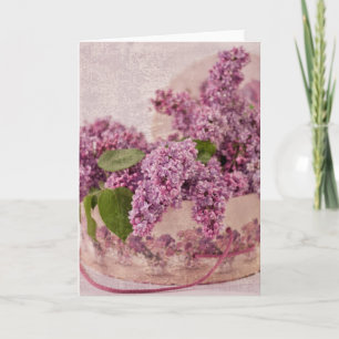 Lilacor i en Victorian Hat Box Kort