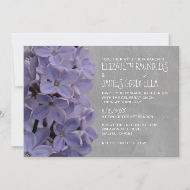 Lilacs bröllopsinbjudningar inbjudningar (Framsida)