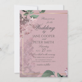 Lilacs floral Wedding Invitation Inbjudningar