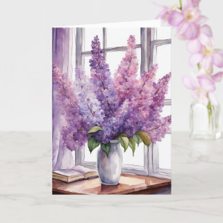 Lilacs för hennes födelsedag kort