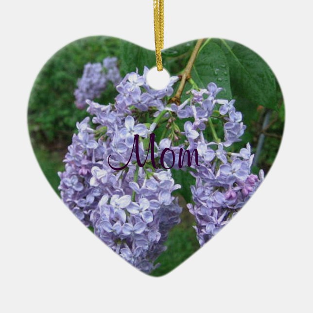 Lilacs för Mors dag Julgransprydnad Keramik (Framsidan)