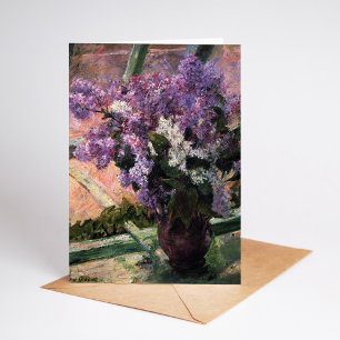 Lilacs i ett fönster Mary Cassatt Kort