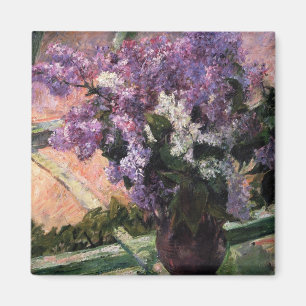 Lilacs i ett fönster   Mary Cassatt Magnet
