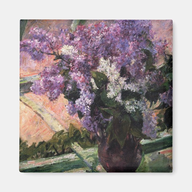 Lilacs i ett fönster | Mary Cassatt Magnet (Framsidan)