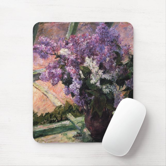Lilacs i ett fönster | Mary Cassatt Musmatta (Med mus)