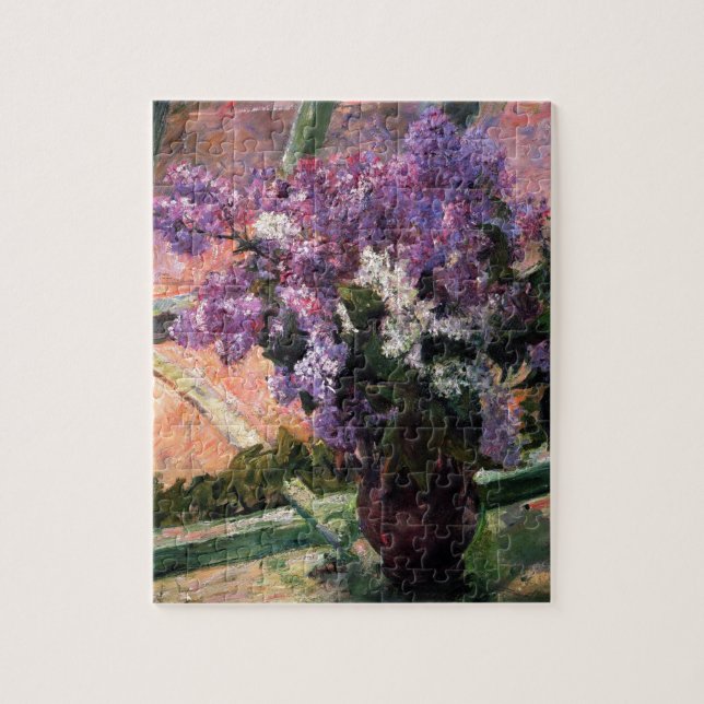 Lilacs in a Window av Mary Cassatt Pussel (Vertikal)