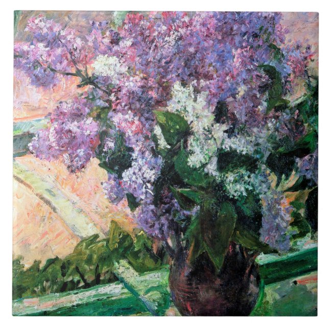 Lilacs in a Window, Mary Cassatt Kakelplatta (Framsidan)