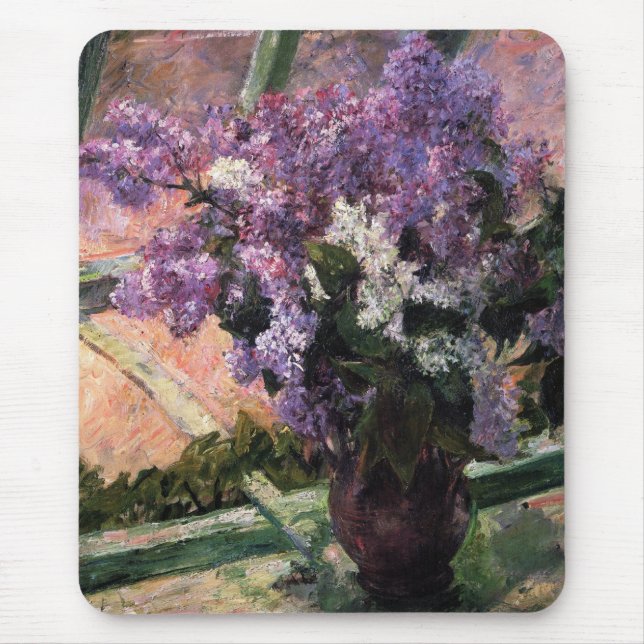 Lilacs in a Window, Mary Cassatt Mousepad Musmatta (Framsidan)