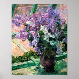 Lilacs in a Window, Mary Cassatt Poster