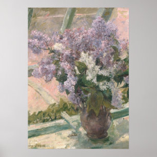 Lilacs in Window av Mary Cassatt American Painter Poster